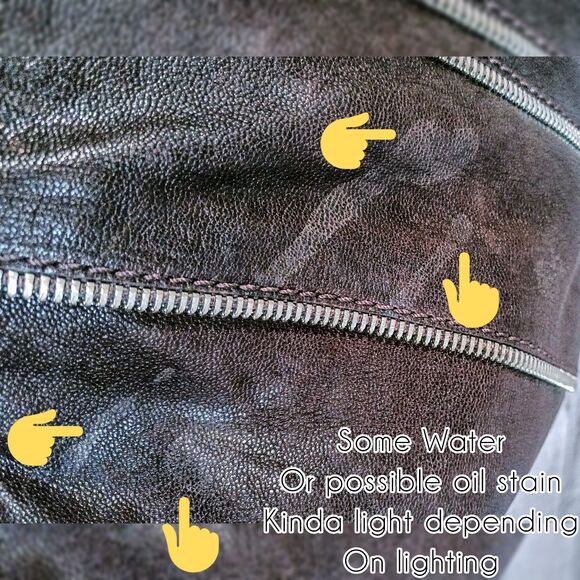 LOCKHEART Rare boho leather satchel zipper accent detail - Picture 9 of 11